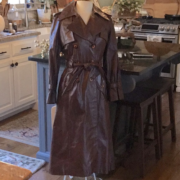 Vintage Ambe Leather Trench Coat - Picture 2 of 11